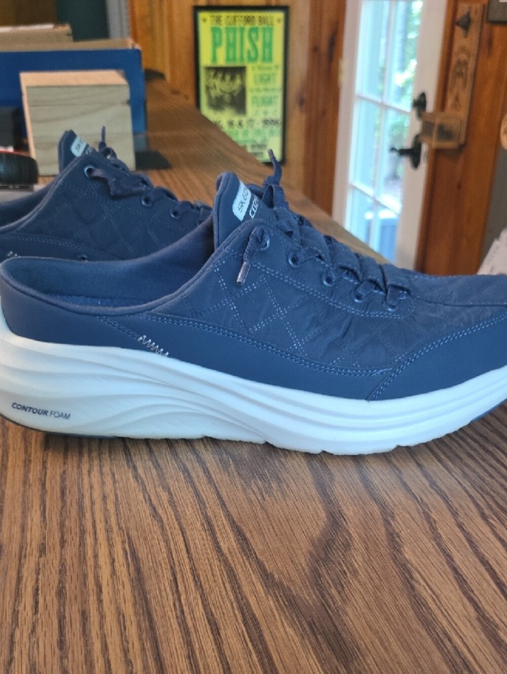 Skechers Cozy Fit Quilted Dark Blue Lace-Up Sneakers - Picture 7 of 8